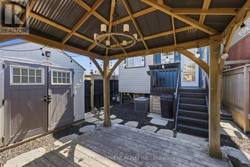 Backyard Gazebo with Shed - 309 Cope Street, Hamilton, ON - Outdoor With Deck Patio Veranda With Exterior