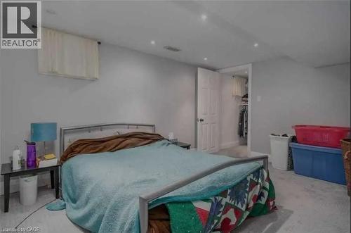 Carpeted interior space featuring recessed lighting and light gray wall finishes - 98 Brubacher Street, Kitchener, ON 