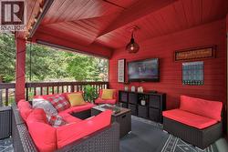 Cool, Cozy Outdoor TV lounge To Watch The Big Game or Have Outdoor Family Movie Nights - 