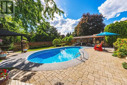 742 Francis Road, Burlington, ON - Outdoor With In Ground Pool With Deck Patio Veranda With Backyard