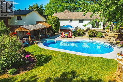 742 Francis Road, Burlington, ON - Outdoor With In Ground Pool With Deck Patio Veranda With Backyard