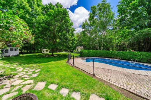 6995 Second Line W, Mississauga, ON - Outdoor With In Ground Pool With Backyard