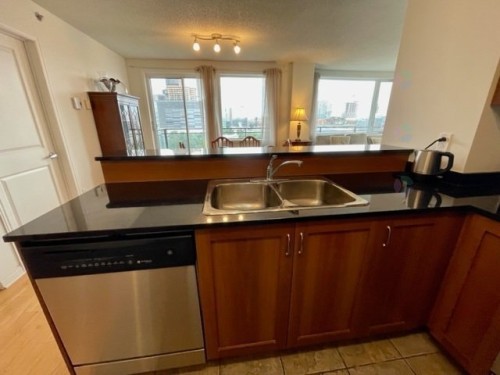 Vue - 1102-650 Rue Jean-D'Estrées, Montréal (Ville-Marie), QC - Indoor Photo Showing Kitchen With Double Sink