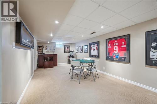 Partially Finished basement - rec room sitting space open to sitting/bar area - 79 Zieman Crescent, Cambridge, ON 