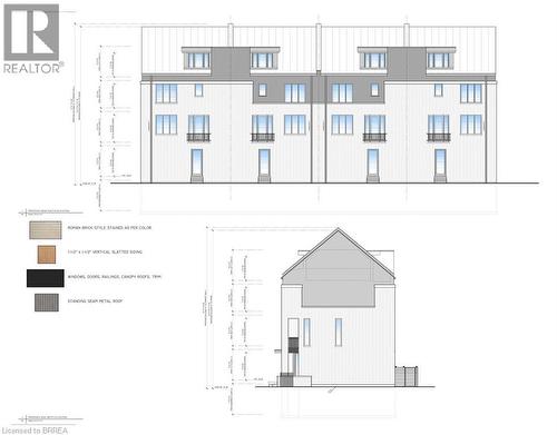 Architectural Design Document. Presenting exterior elevations and material specifications for the property - 759 Maple Avenue, Burlington, ON 