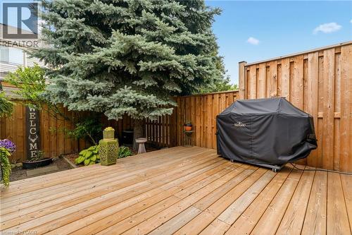 Expansive wood deck with a privacy fence - 2089 Broadleaf Crescent, Burlington, ON 