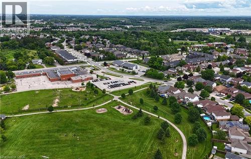 Aerial perspective showcasing a residential area with schools, church etc - 95 Drinkwater Drive, Cambridge, ON - Outdoor With View