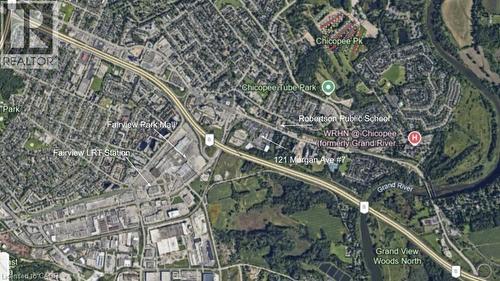 Aerial Map. Indicating the property location and surrounding geographic features - 121 Morgan Avenue Unit# 7, Kitchener, ON 