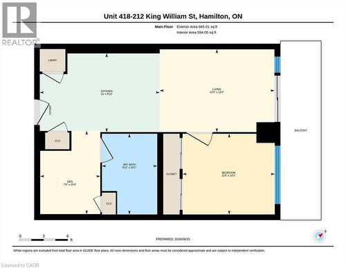 Floor plan - 212 King William Street Unit# 418, Hamilton, ON 