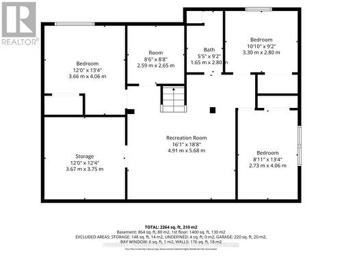 Basement- Floor Plan - 12 Bradgate Drive, Ottawa, ON 