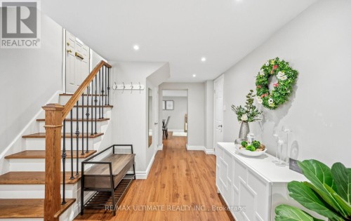 Hall to living and dining area - 5 Mendip Crescent, Toronto, ON 