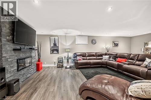 8165 Twenty Road E, Hamilton, ON - Indoor Photo Showing Living Room With Fireplace