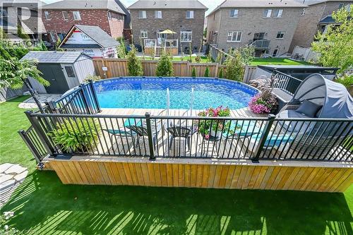 8165 Twenty Road E, Hamilton, ON - Outdoor With Above Ground Pool With Deck Patio Veranda With Backyard