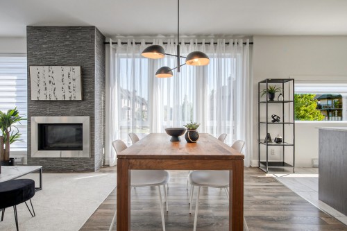 Dining Room - 8-281 Rue Prévert, Saint-Basile-Le-Grand, QC - Indoor Photo Showing Living Room With Fireplace