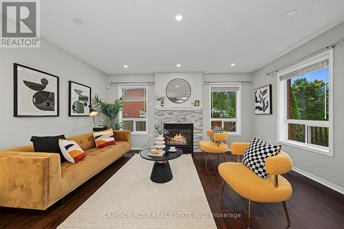 506 Pondview Place, Oakville, ON - Indoor Photo Showing Living Room With Fireplace