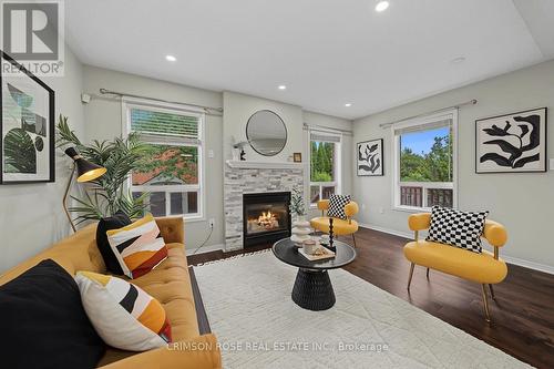 506 Pondview Place, Oakville, ON - Indoor Photo Showing Living Room With Fireplace