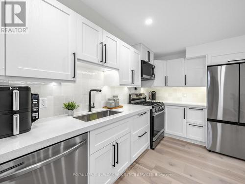 lower level kitchen - 13 Swanhurst Boulevard, Mississauga, ON - Indoor Photo Showing Kitchen With Upgraded Kitchen