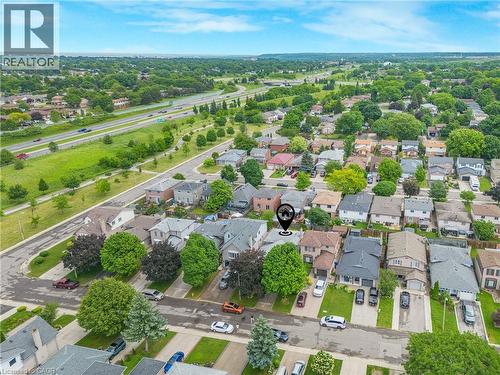 Aerial perspective showcasing a residential area with varied housing styles - 23 Millpond Place, Mountain, ON 
