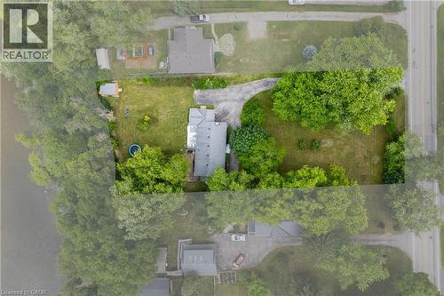Aerial view highlighting a property with extensive natural surroundings - 176 Riverbank Drive, Cambridge, ON 