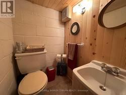 Basement powder room. - 