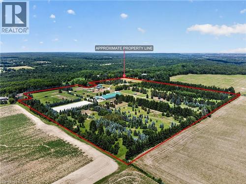 RED OUTLINE IS AN APPROXIMATION OF THE LOT LINES - 564 8Th Concession Road E, Carlisle, ON 