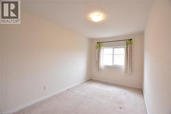 Neutral-toned wall paint and light-colored carpet flooring create a bright interior space - 