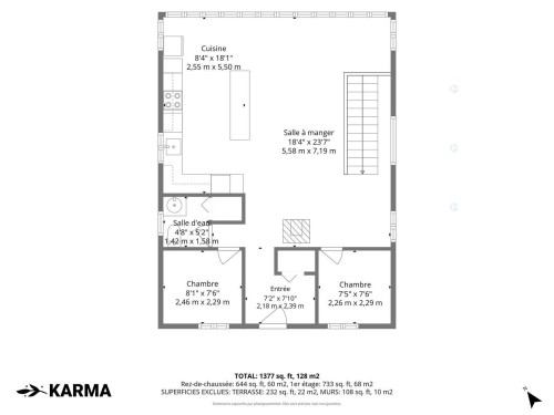 Plan (croquis) - 126  - 129 Ch. Richard, Bouchette, QC 