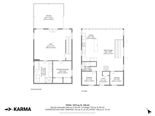 Plan (croquis) - 126  - 129 Ch. Richard, Bouchette, QC 