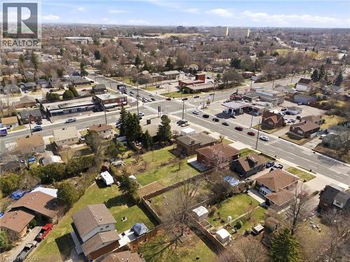 Aerial view of property's location with nearby suburban area - 473 Mohawk Road W, Hamilton, ON 
