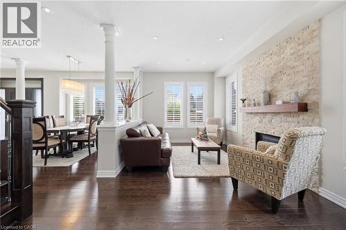 4645 Doug Wright Drive, Burlington, ON - Indoor Photo Showing Living Room With Fireplace