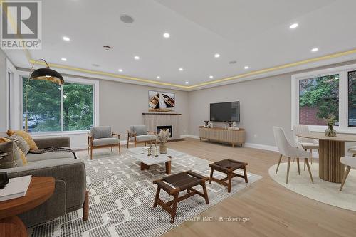 Virtually Staged-Living Room - 668 Fraser Avenue, Ottawa, ON - Indoor Photo Showing Living Room