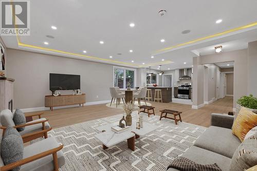 Virtually Staged-Living Room/Kitchen - 668 Fraser Avenue, Ottawa, ON - Indoor Photo Showing Living Room