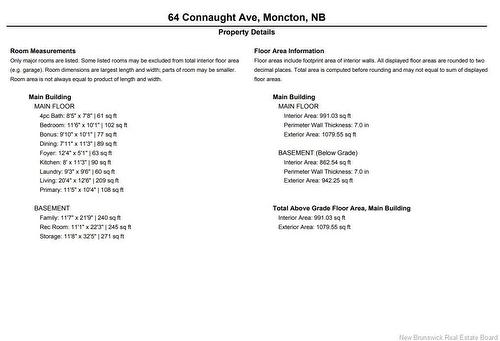 64 Connaught Ave, Moncton, NB 