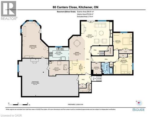 Basement Floorplan - 86 Canters Close, Kitchener, ON - Other
