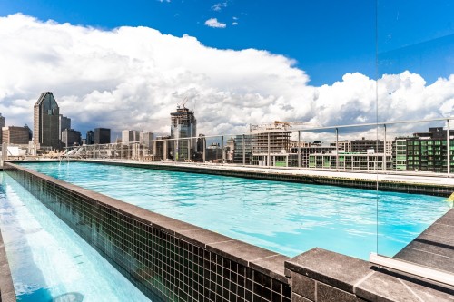 Pool - 1107-1375 Rue Des Bassins, Montréal (Le Sud-Ouest), QC - Outdoor With In Ground Pool With View