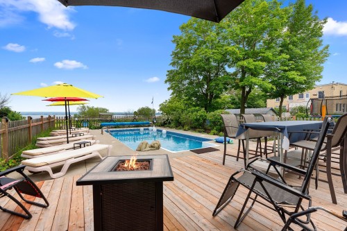Pool - 21 Route Du Mitan, Saint-Jean-De-L'Île-D'Orléans, QC - Outdoor With In Ground Pool With Deck Patio Veranda