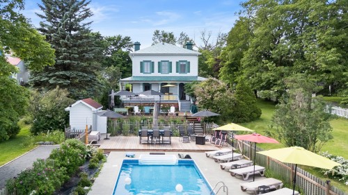 Front of Structure - 21 Route Du Mitan, Saint-Jean-De-L'Île-D'Orléans, QC - Outdoor With In Ground Pool With Deck Patio Veranda