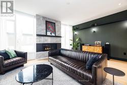 Built-in gas fireplace. - 