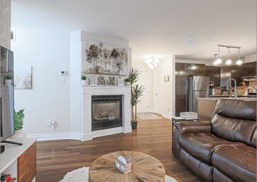 Salon - 205-10 Rue Des Manoirs, Charlemagne, QC - Indoor Photo Showing Living Room With Fireplace