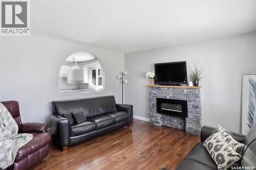 115 Stapleford Crescent, Regina, SK - Indoor Photo Showing Living Room With Fireplace