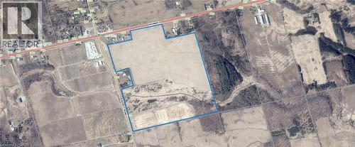 Aerial Property Map. Depicting the boundaries of the property and surrounding land features - 912 Cockshutt Road, Simcoe, ON 