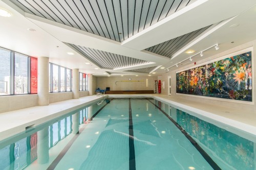 Pool - 604-4293 Rue Jean-Talon O., Montréal (Côte-Des-Neiges/Notre-Dame-De-Grâce), QC - Indoor Photo Showing Other Room With In Ground Pool