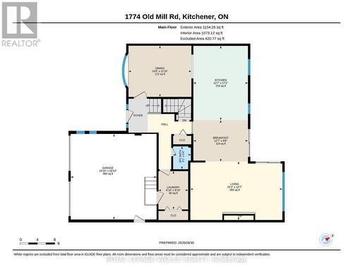 Main floor plan - 1774 Old Mill Road, Kitchener, ON 