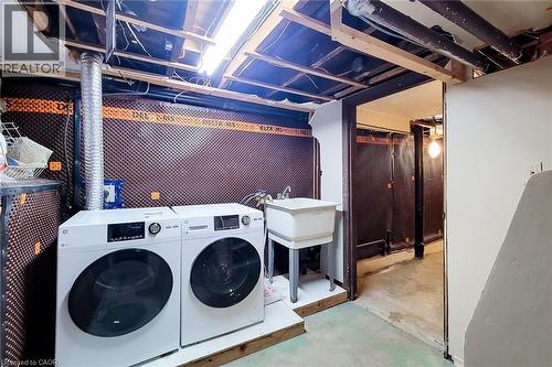 Washroom with separate washer and dryer and sink. - 156 Park Row S, Hamilton, ON - Indoor Photo Showing Laundry Room