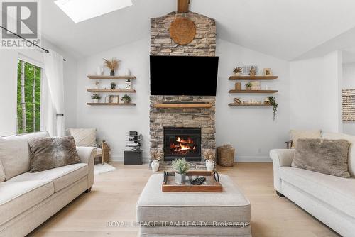 108 Royal Troon Lane, Ottawa, ON - Indoor Photo Showing Living Room With Fireplace