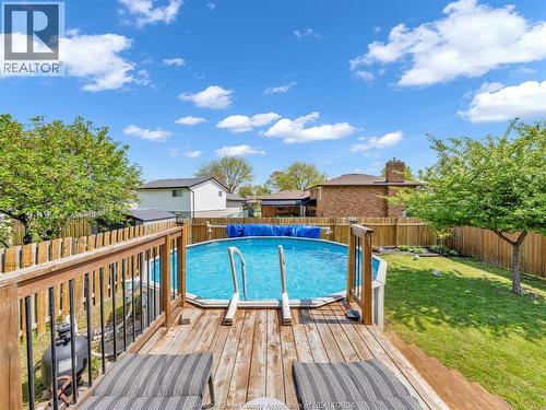 3474 Deerbrook, Windsor, ON - Outdoor With Above Ground Pool With Deck Patio Veranda With Backyard