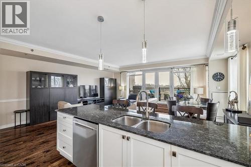 34 Plains Road E Unit# 408, Burlington, ON - Indoor Photo Showing Kitchen With Double Sink