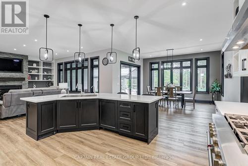 836059 4Th Line E, Mulmur, ON - Indoor Photo Showing Kitchen With Fireplace With Upgraded Kitchen