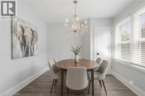 Virtually Staged - 58 Tragina Avenue S, Hamilton, ON - Indoor Photo Showing Dining Room