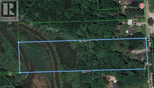 Survey Map. Displaying the property boundaries and dimensions along Gregory Road - 1629 Gregory Road, St. Catharines, ON 